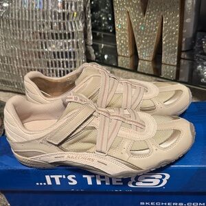 Skechers Cream Strap Sneakers
